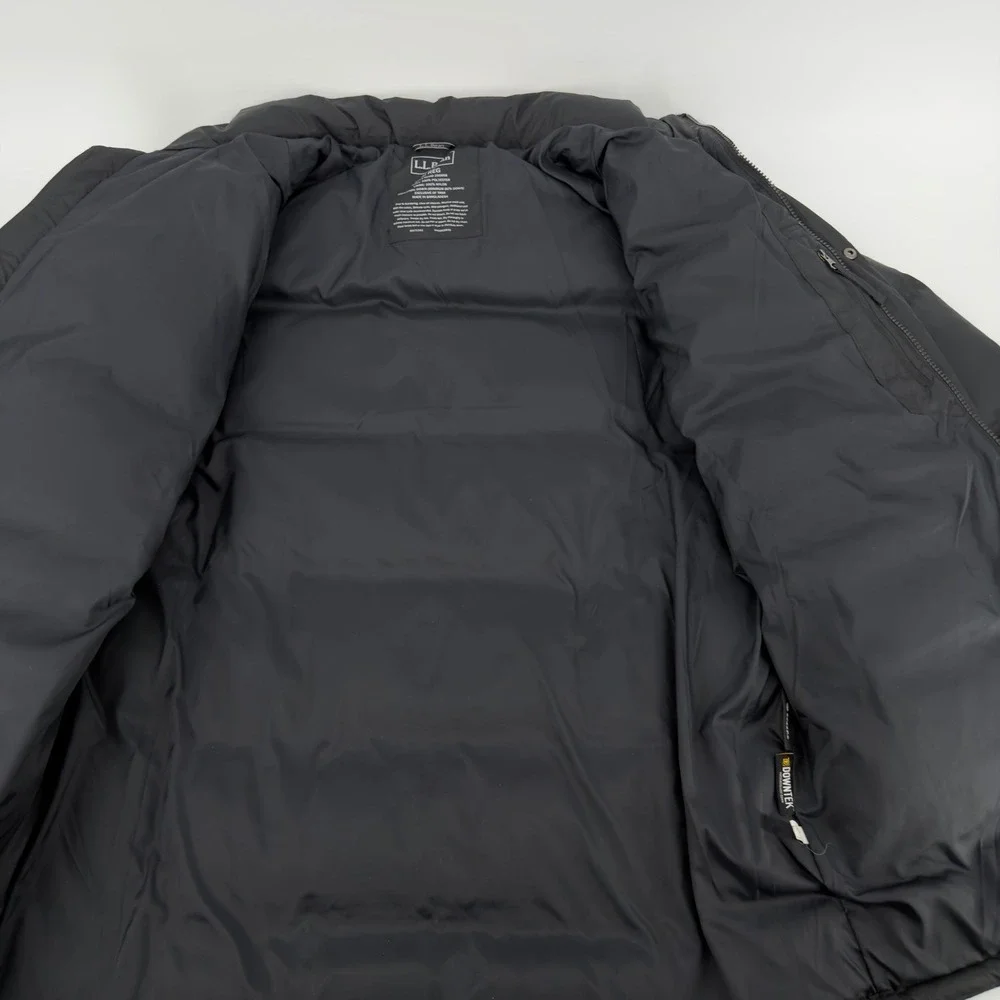 LL Bean Mens‎ Medium Black Downtek Pertex Insulated Puffer Coat Parka No Hood